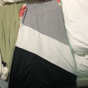 stretchy striped maxi skirt